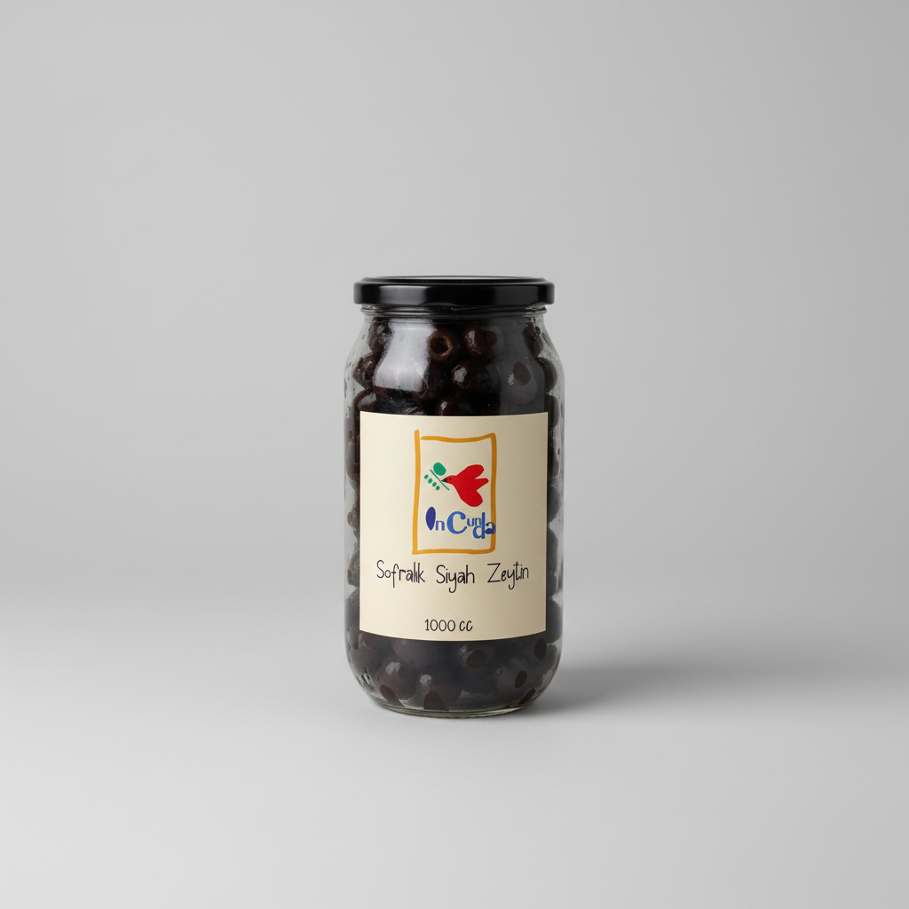 Kuru Sele Sofralık Siyah Zeytin 1000 cc