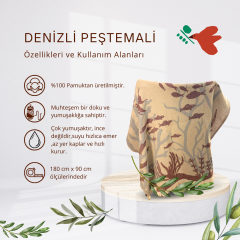 Denizli Peştemali Bordo-Krem