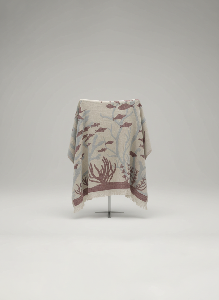 Denizli Peştemali Bordo-Krem